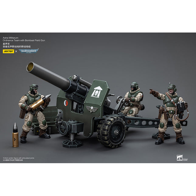 Warhammer 40K 1/18 Scale Astra Militarum Ordnance Team with Bombast Field Gun