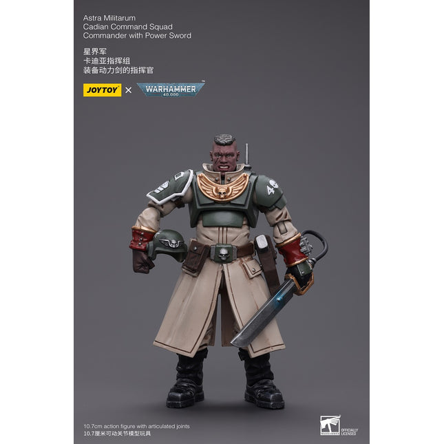 Warhammer 40K 1/18 Scale Astra Militarum Cadian Command Squad Commander with Power Sword