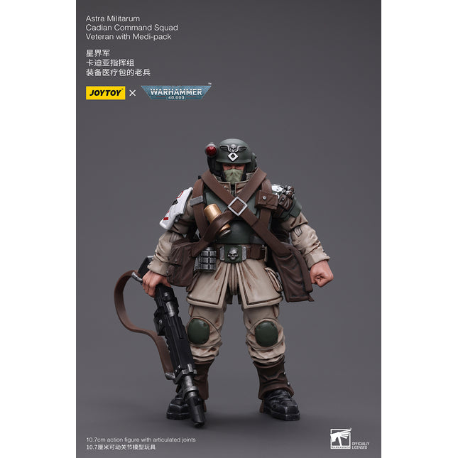 Warhammer 40K 1/18 Scale Astra Militarum Cadian Command Squad Veteran with Medi-pack