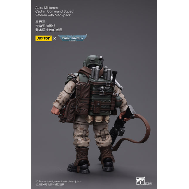 Warhammer 40K 1/18 Scale Astra Militarum Cadian Command Squad Veteran with Medi-pack