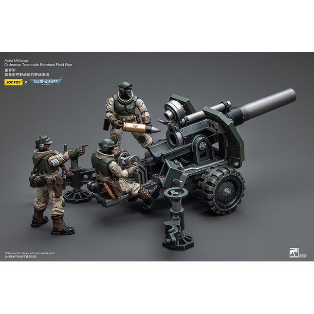 Warhammer 40K 1/18 Scale Astra Militarum Ordnance Team with Bombast Field Gun