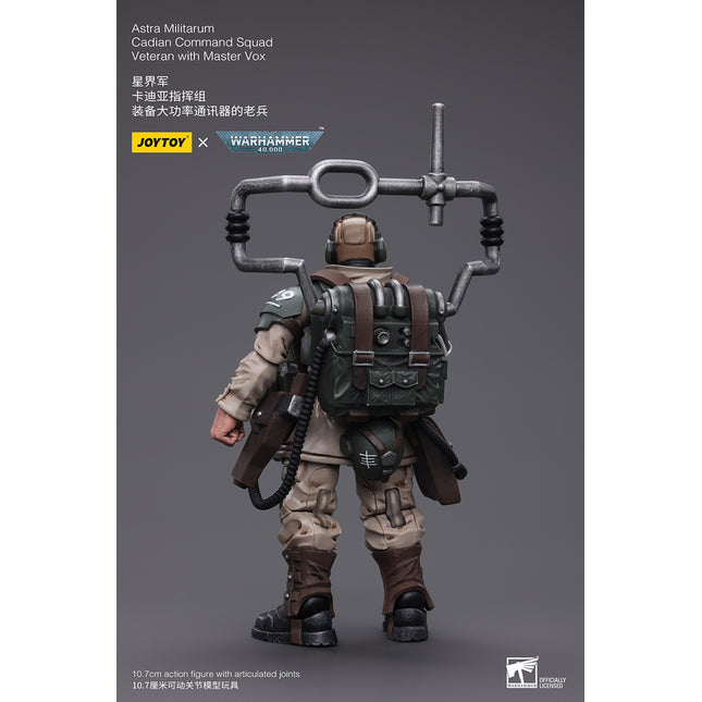 Warhammer 40K 1/18 Scale Astra Militarum Cadian Command Squad Veteran with Master Vox