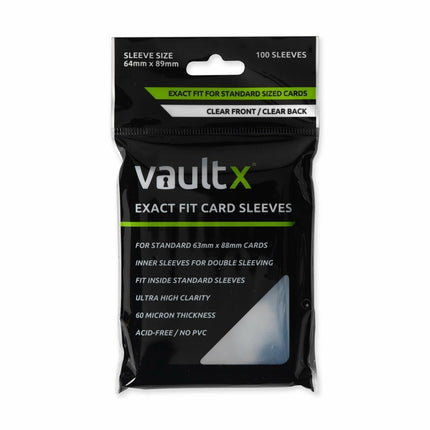 Vault X - Standard Exact Fit Card Sleeves 100pk (Clear)