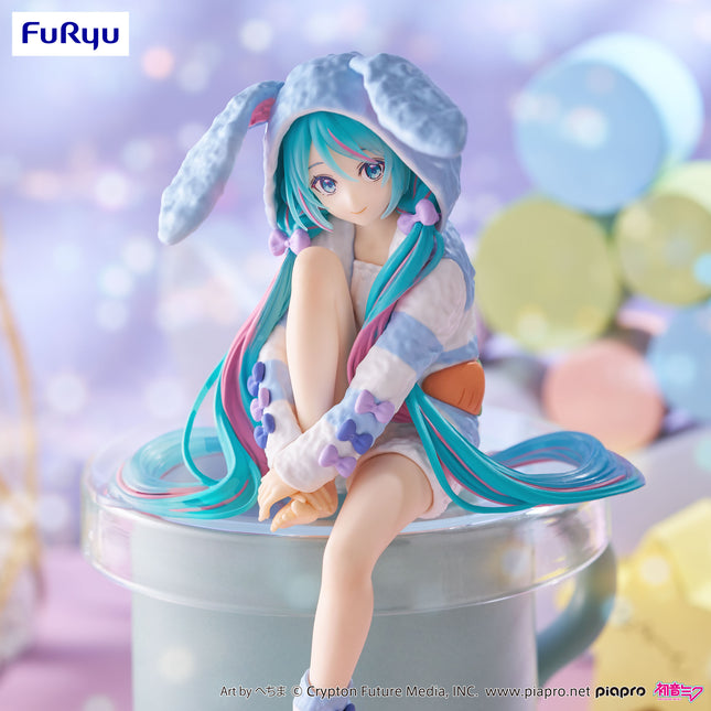 Furyu - Hatsune Miku Noodle Stopper Figure -Rabbit Ear Hood Pajama Blue Color ver.- (Release Date 11/25)