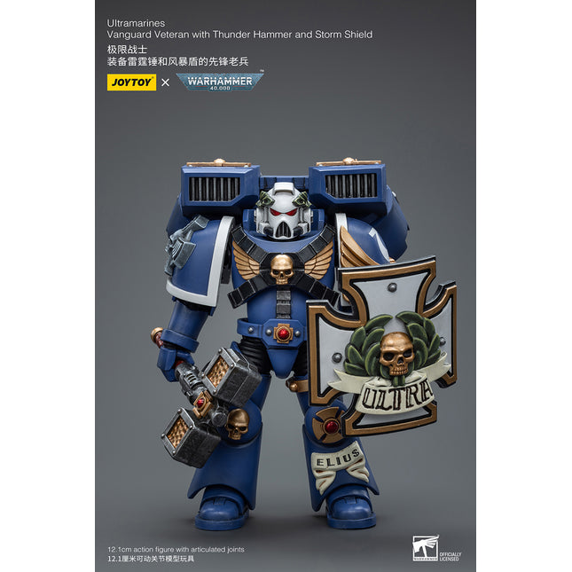 Warhammer 40K 1/18 Scale Ultramarines Vanguard Veteran with Thunder Hammer and Storm Shield