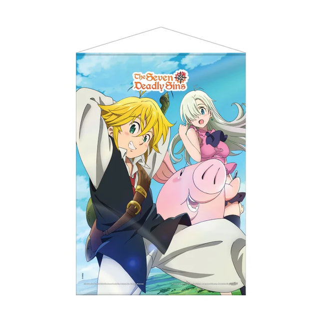 THE SEVEN DEADLY SINS: MELIODAS, ELIZABETH & HAWK WALL SCROLL