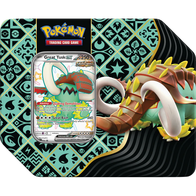 Pokemon TCG: Scarlet & Violet 4.5 Paldean Fates - 5-Booster Tin Great Tusk