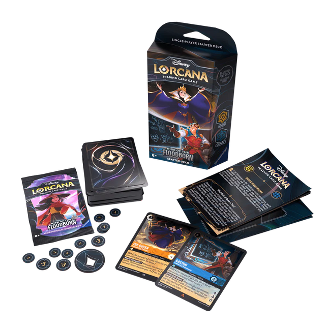 Disney Lorcana: Rise Of The Floodborn Starter Deck – The Queen & Gaston