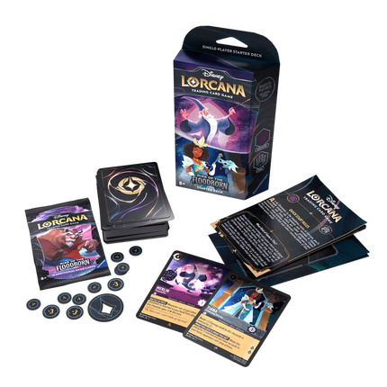 Disney Lorcana: Rise Of The Floodborn Starter Deck – Merlin & Tiana