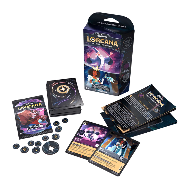 Disney Lorcana: Rise Of The Floodborn Starter Deck – Merlin & Tiana