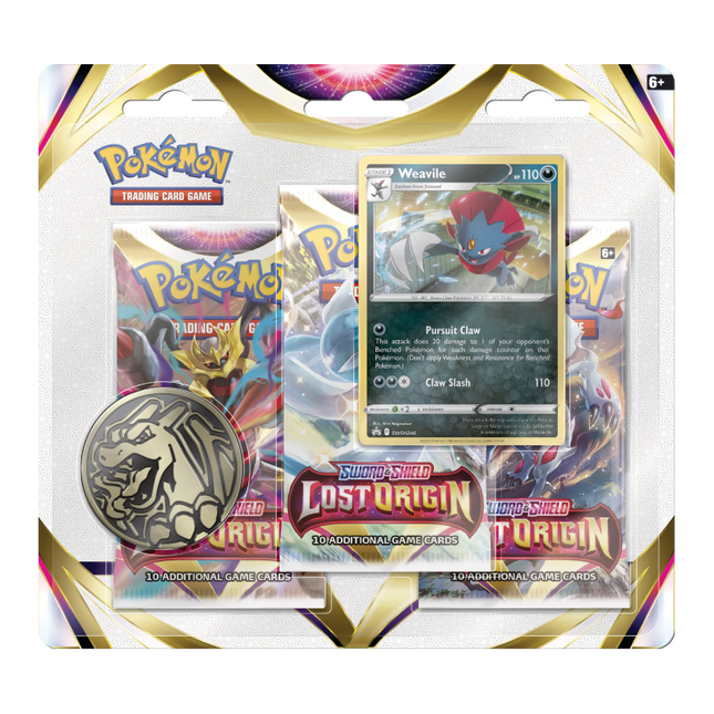 Pokemon TCG: Sword & Shield 11 Lost Origin 3-Pack Booster - Weavile