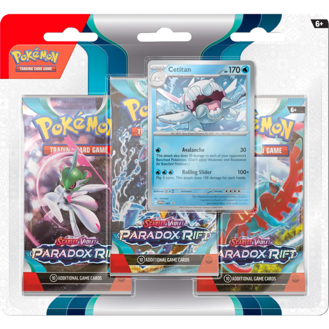 Pokemon TCG: Scarlet & Violet 4 Paradox Rift - 3-Pack Display Cetitan
