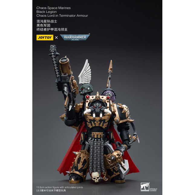 Warhammer 40K 1/18 Scale Chaos Space Marines Black Legion Chaos Lord in Terminator Armour