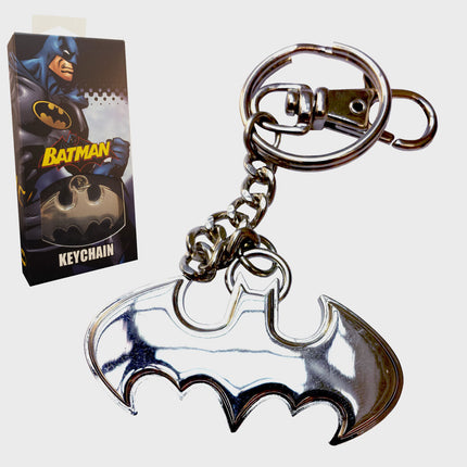 DC Batman Shaped Logo Keychain - Stainless Steel