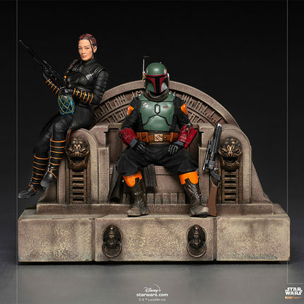 Boba Fett And Fennec Shand On Throne Deluxe 1/10 Scale Figure - The Mandalorian